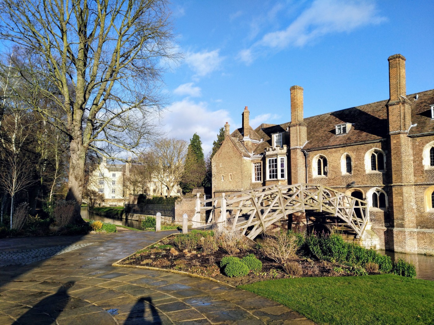 שני גברים וכלב - מטיילים בקיימברידג'